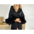 Feather boa black robe 