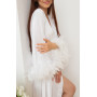 Feather boa white robe 