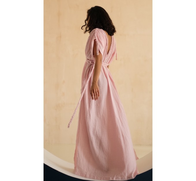 Pink Goddess gauze cotton dress 