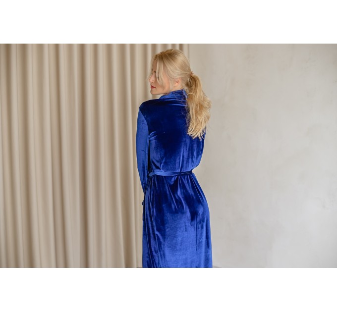 Royal blue velvet robe 