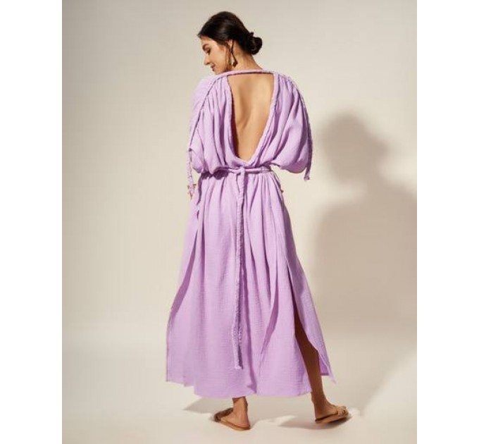 Violet Goddess gauze cotton dress 