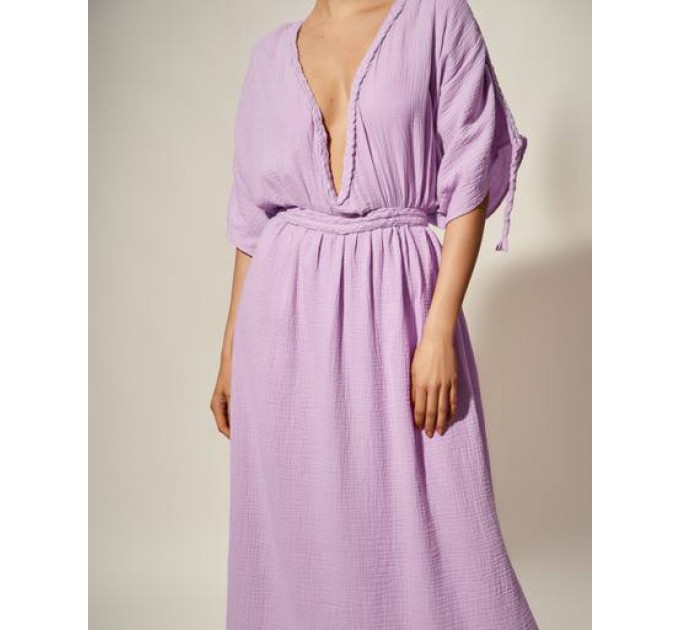 Violet Goddess gauze cotton dress 