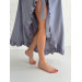 Gray viscose robe with ruffles 