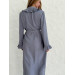 Gray viscose robe with ruffles 