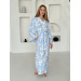 Kimono viscose robe with flowers 