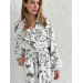 Kimono viscose robe with flowers 
