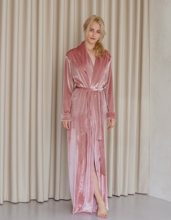 Rose gold velvet robe 