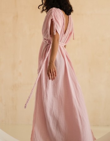 Pink Goddess gauze cotton dress 